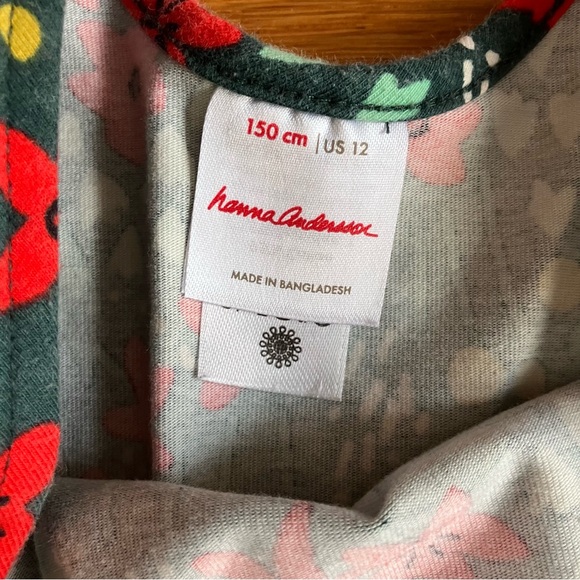 Hanna Andersson Celebration Skater Dress Poinsettia Patch Twirl Holidays 150 12 - Picture 4 of 9